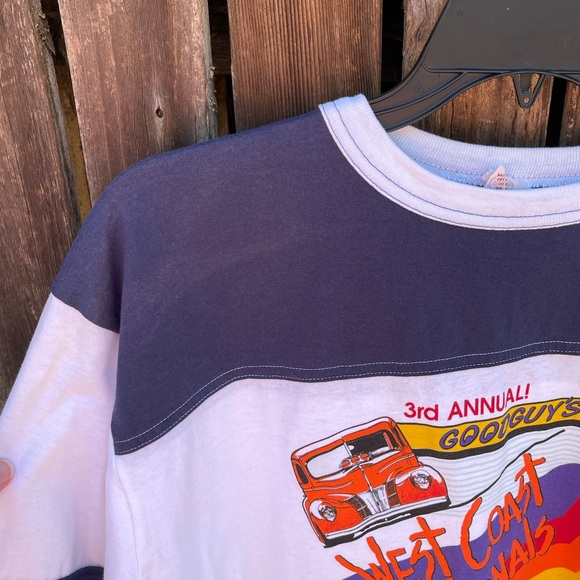 Vintage Ringer Tee Shirt XXL Classic Cars 1989 - Picture 5 of 6